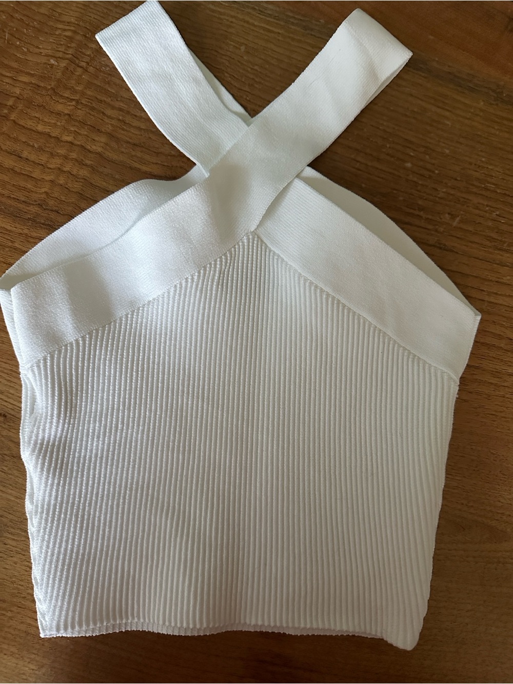 Babaton Cream Ribbed Knit Tank size S